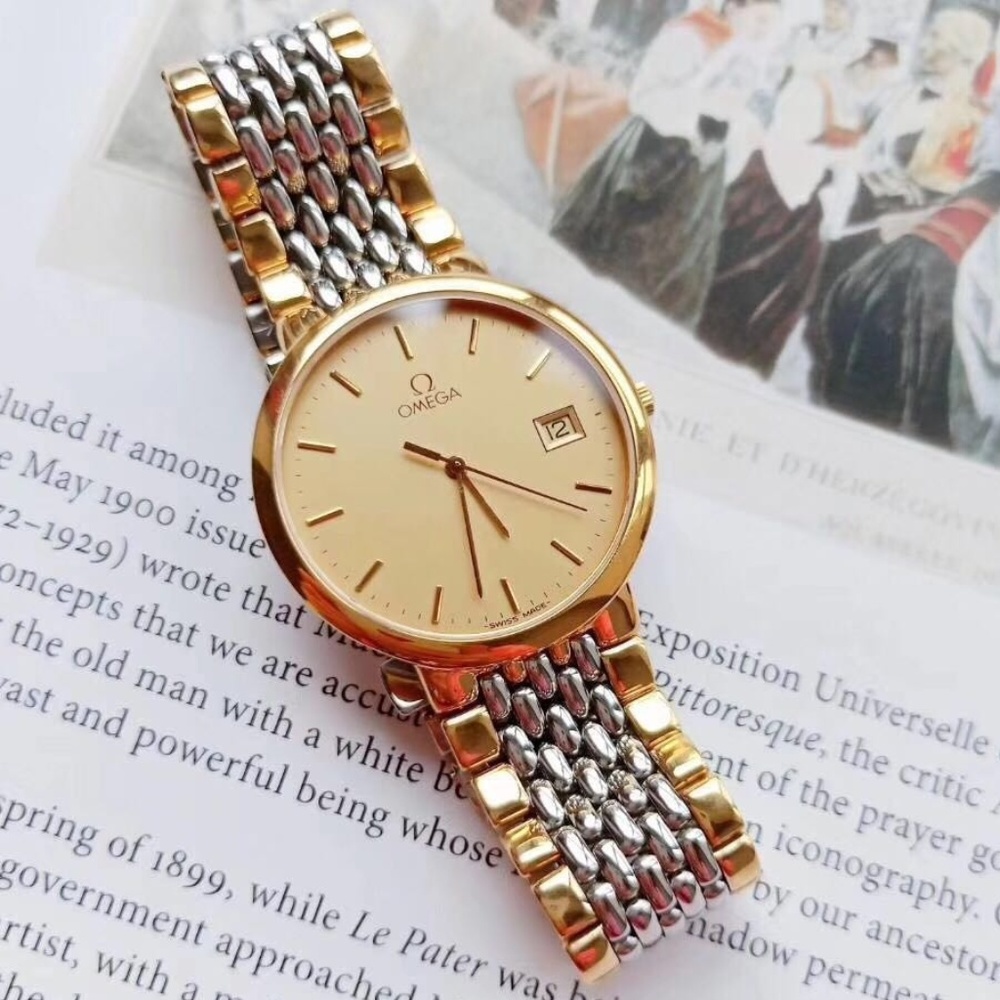 Omega DeVille Two Tone Date Bracelet Watch 32mm